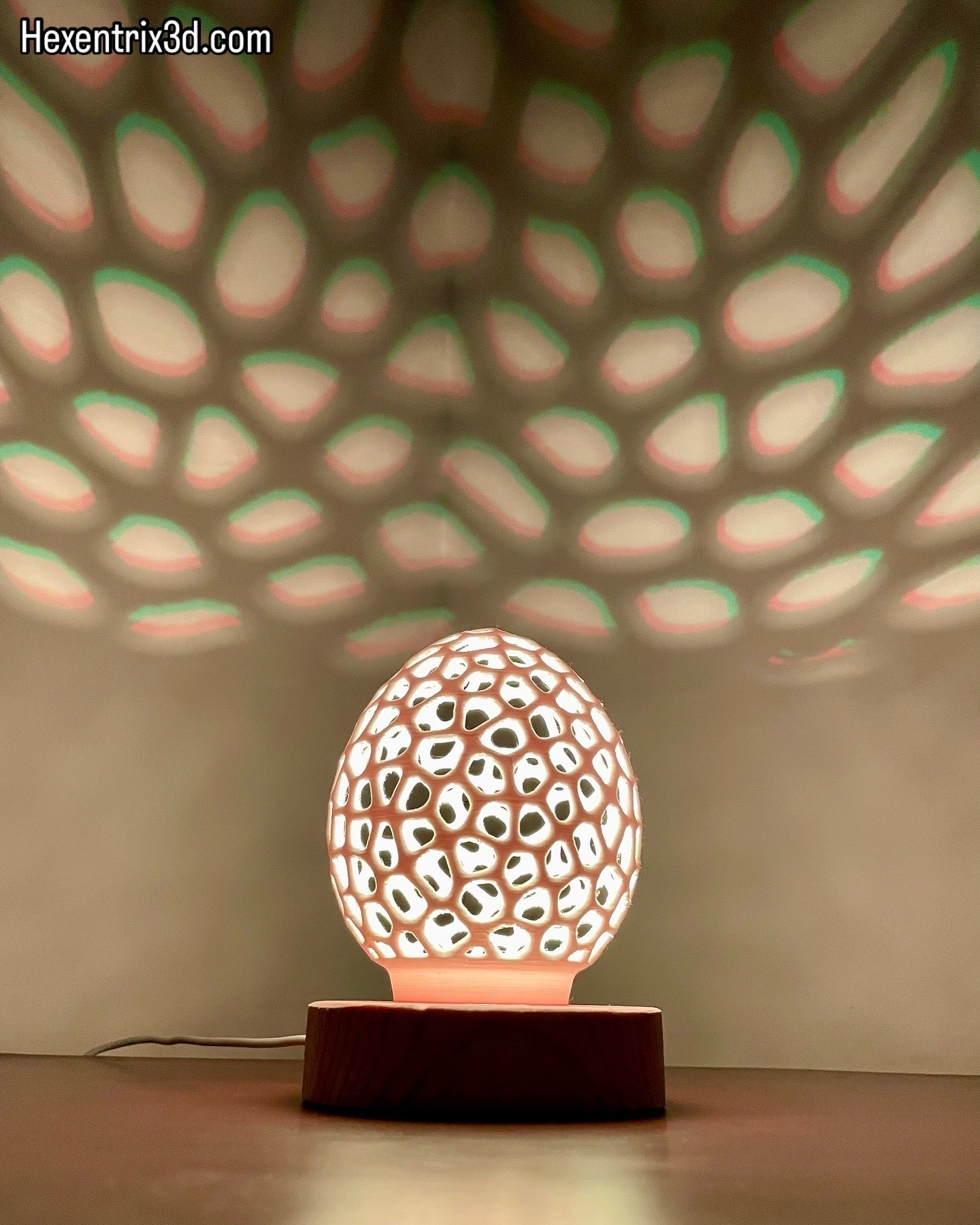 3D Printed Tea Light Lamp + Remote | Multi-Colored LED | Hexentrix 3D