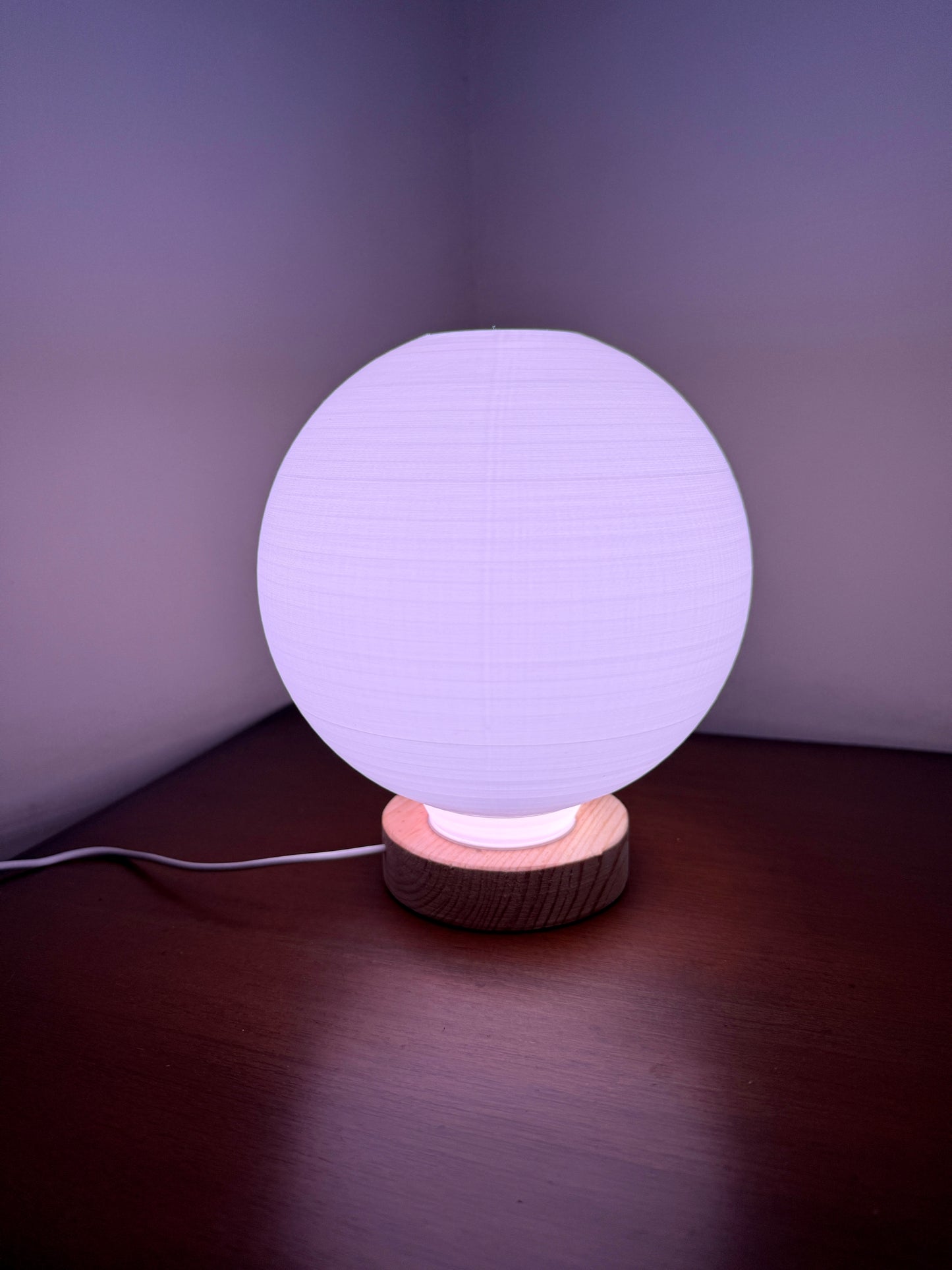 3D Printed Globe Lamp | White LED RGB Lamp with Remote | Hexentrix 3D