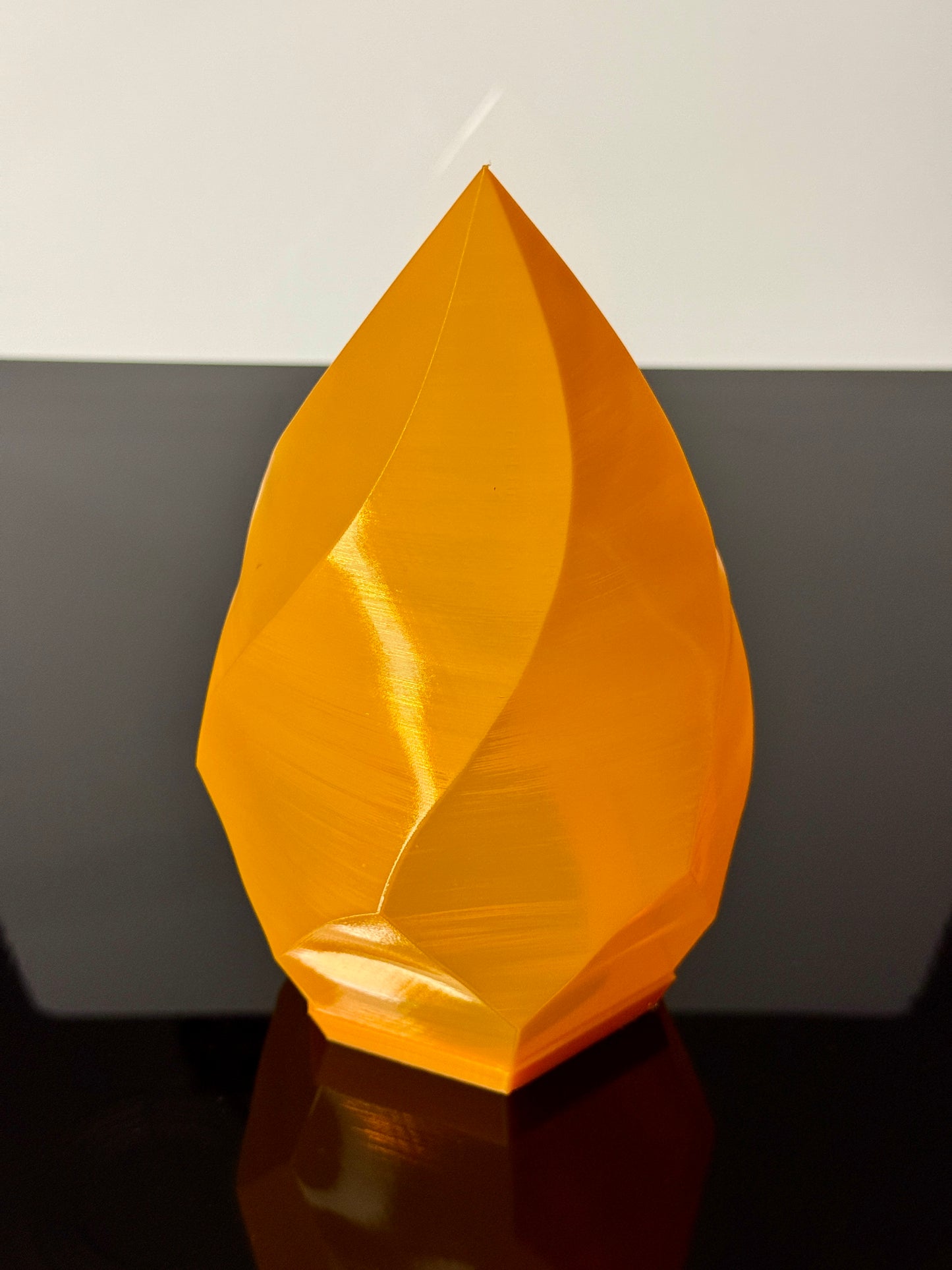 3D Printed Flame Lamp | Orange Lamp RGB LED with Remote | Hexentrix 3D