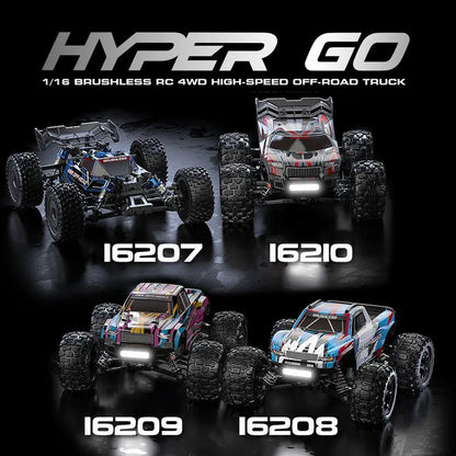 High-Speed Brushless 4WD RC Pickup - MJX 1/16 Off-Road Adventure