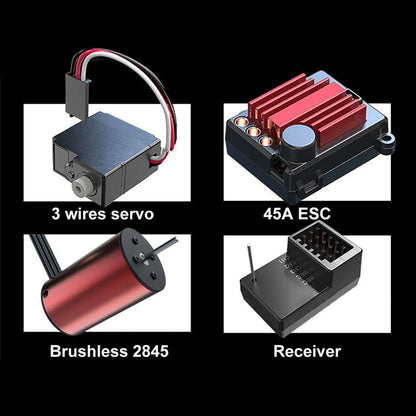 High-Speed Brushless 4WD RC Pickup - MJX 1/16 Off-Road Adventure