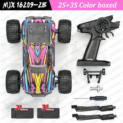 High-Speed Brushless 4WD RC Pickup - MJX 1/16 Off-Road Adventure