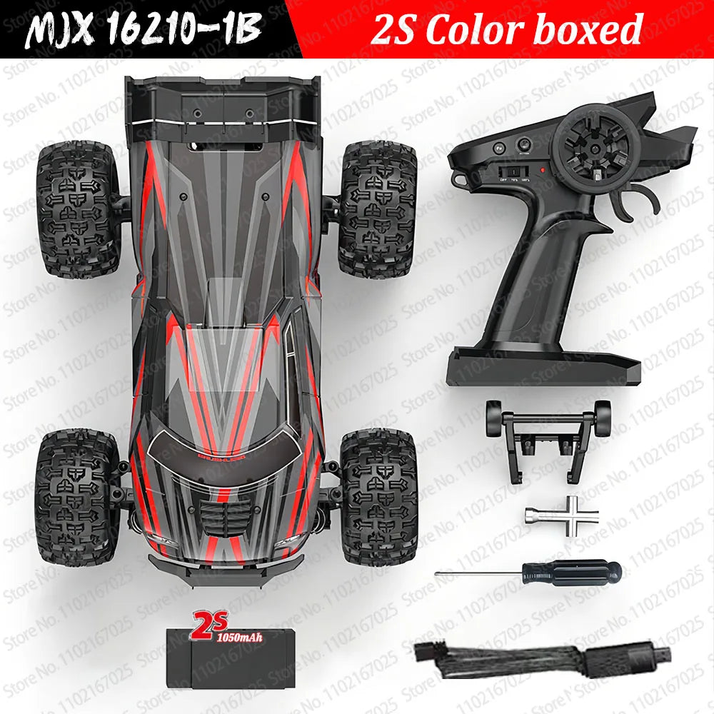 High-Speed Brushless 4WD RC Pickup - MJX 1/16 Off-Road Adventure