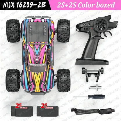 High-Speed Brushless 4WD RC Pickup - MJX 1/16 Off-Road Adventure