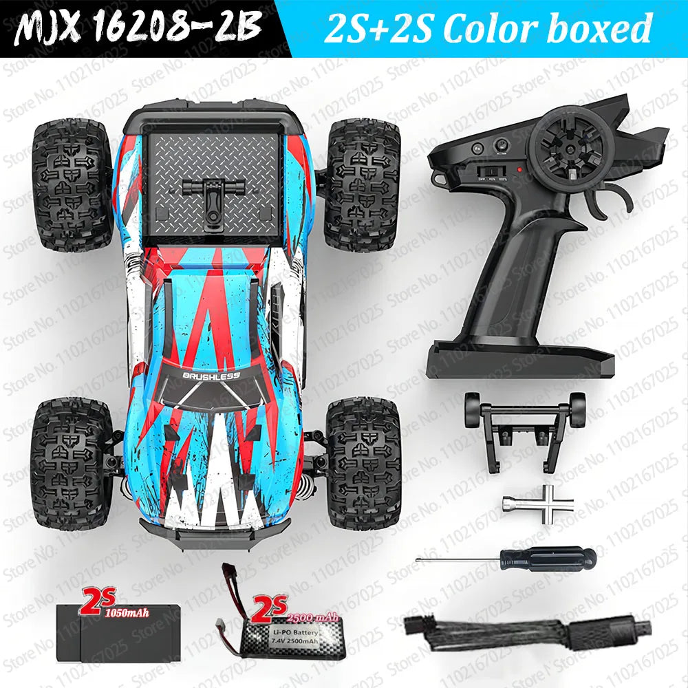 High-Speed Brushless 4WD RC Pickup - MJX 1/16 Off-Road Adventure