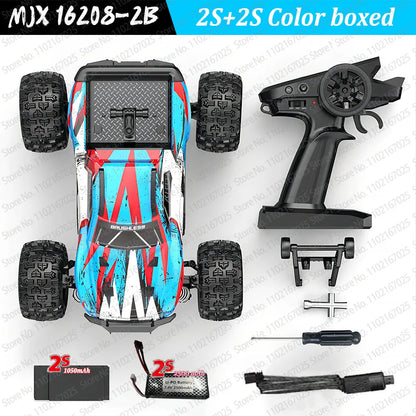 High-Speed Brushless 4WD RC Pickup - MJX 1/16 Off-Road Adventure