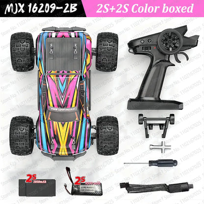High-Speed Brushless 4WD RC Pickup - MJX 1/16 Off-Road Adventure