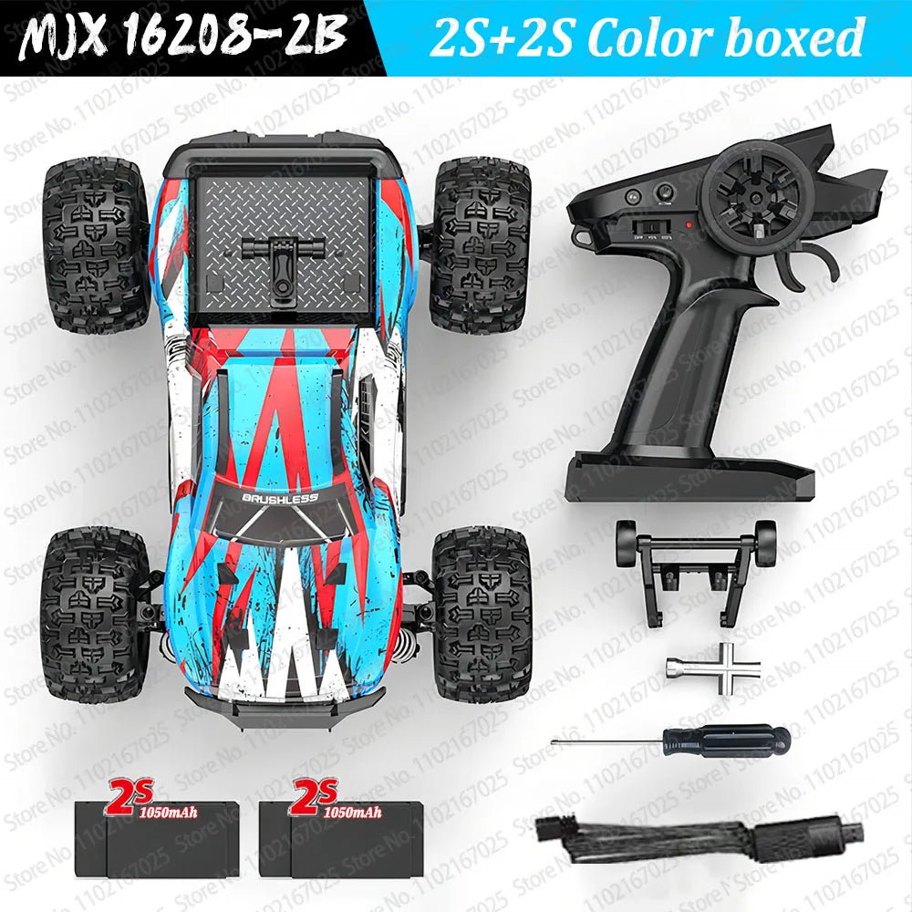 High-Speed Brushless 4WD RC Pickup - MJX 1/16 Off-Road Adventure