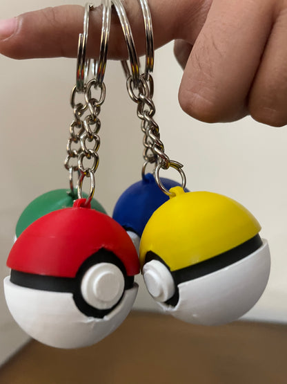 3D Printed Pokeball Keychain (Set of 4) | Pokemon | Hexentrix 3D