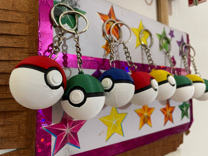 3D Printed Pokeball Keychain (Set of 4) | Pokemon | Hexentrix 3D