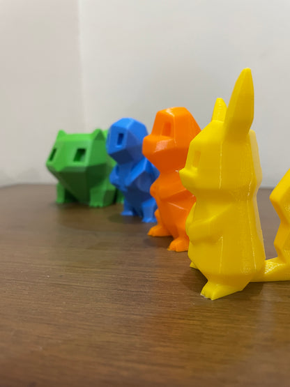 3D Printed Pokemon | Low Poly Show Piece (Set of 4) | Hexentrix 3D