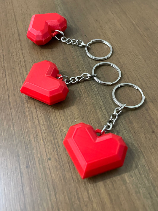 3D Printed Heart Keychain (Set of 3) | Hexentrix 3D