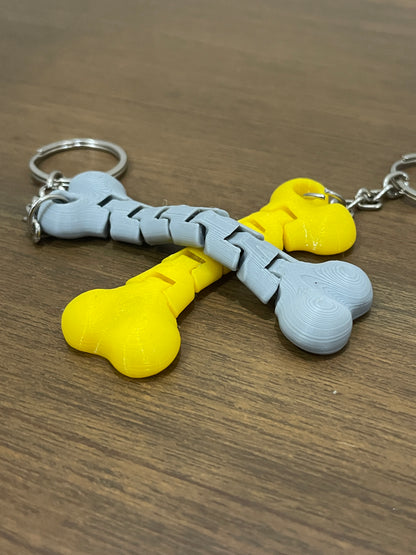 3D Printed Articulation Dog Bone Keychain | (Set of 2) | Hexentrix 3D