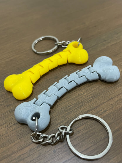 3D Printed Articulation Dog Bone Keychain | (Set of 2) | Hexentrix 3D