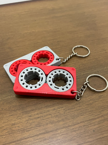 3D Printed Cassette Keychain (Set of 2 - Random Colours) | Articulating Keychain | Hexentrix 3D