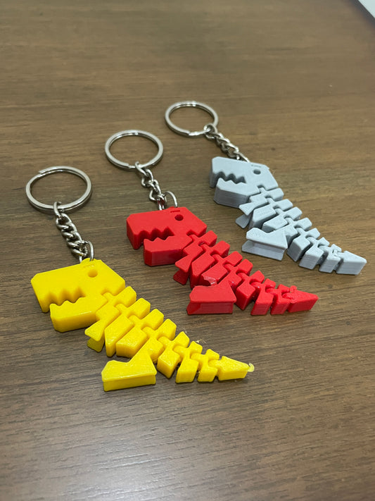 3D Printed Keychain | Articulating Dinosaur Keychain | Hexentrix 3D