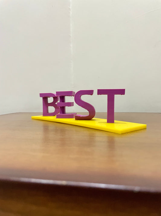 3D Printed Anamorphic Text | Text Illusion Show Piece | Hexentrix 3D