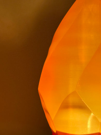 3D Printed Flame Lamp | Orange Lamp RGB LED with Remote | Hexentrix 3D