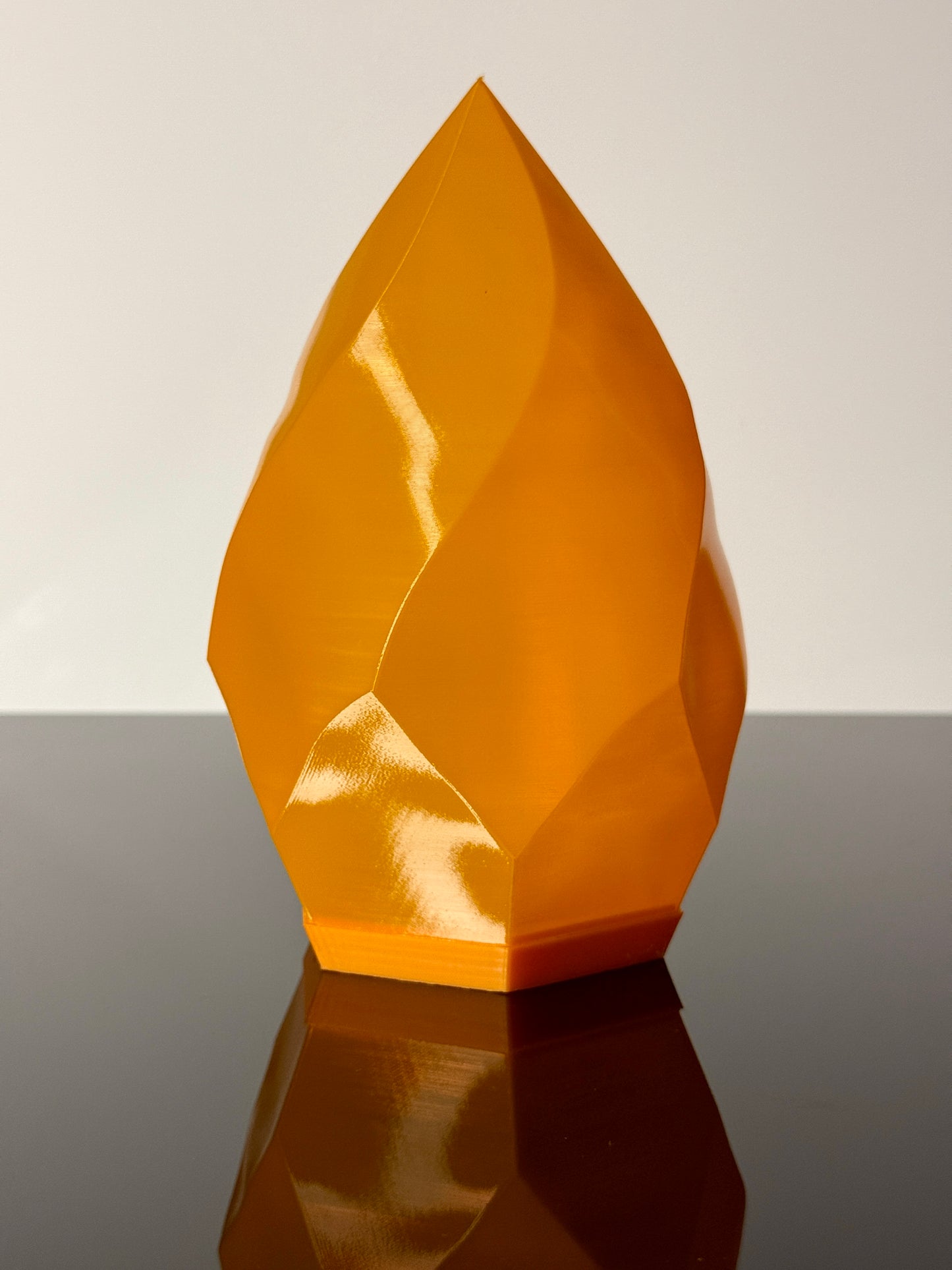 3D Printed Flame Lamp | Orange Lamp RGB LED with Remote | Hexentrix 3D